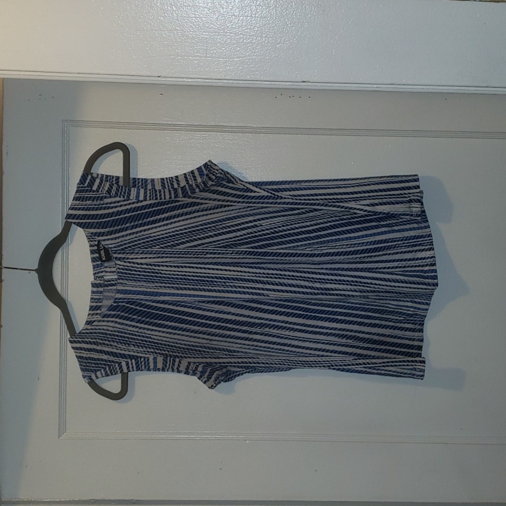 Karl Lagerfeld Tank Shell Blue & Cream Medium